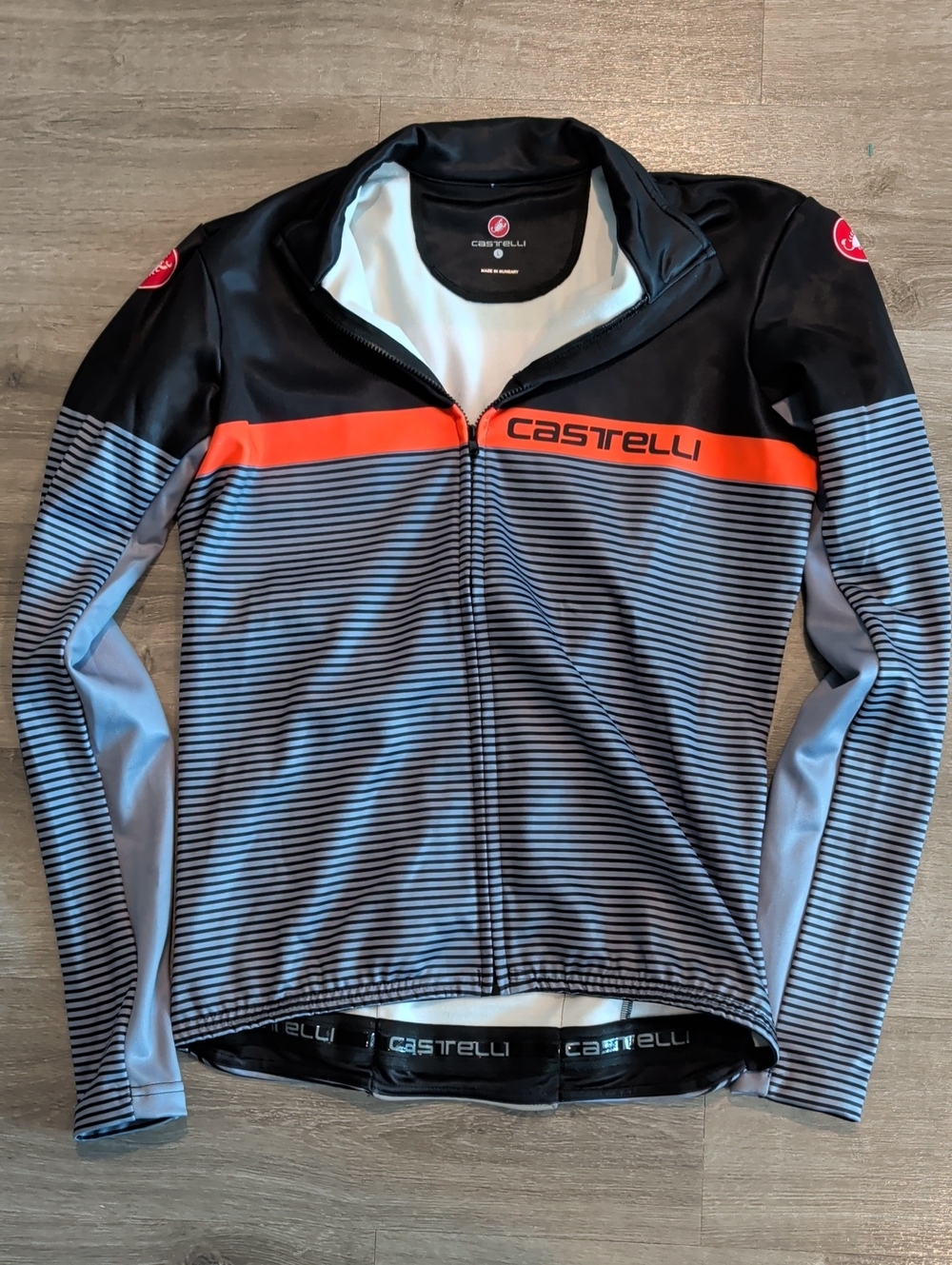 Castelli Men's Black & Gray Performance Jacket with Orange Accent